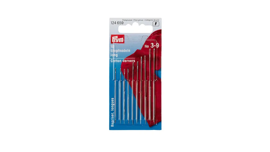 Prym Crewel- & Stopfnadeln lang Stärke 3-9 silberfarbig