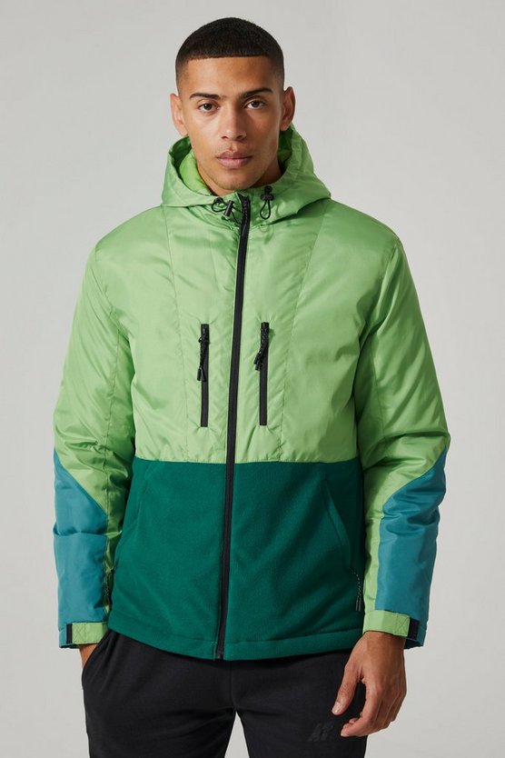 Lockere Colorblock Polar Fleece Jacke