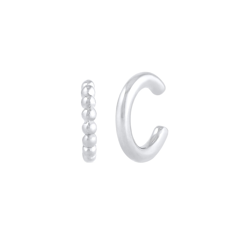 Elli Elli Boucles d'Oreilles Earcuff Basic Kugel Look 2er Set 925 Silber Boucles d'oreilles