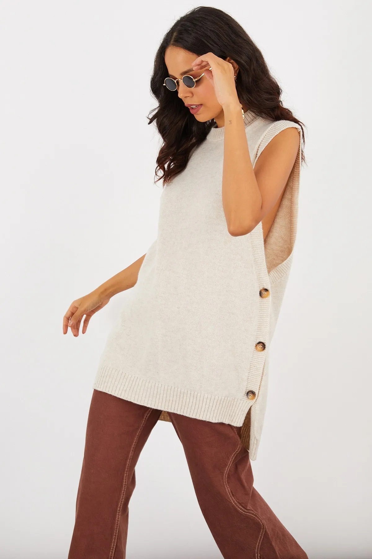 Cool & Sexy  Tunika - Beige - Regular Fit