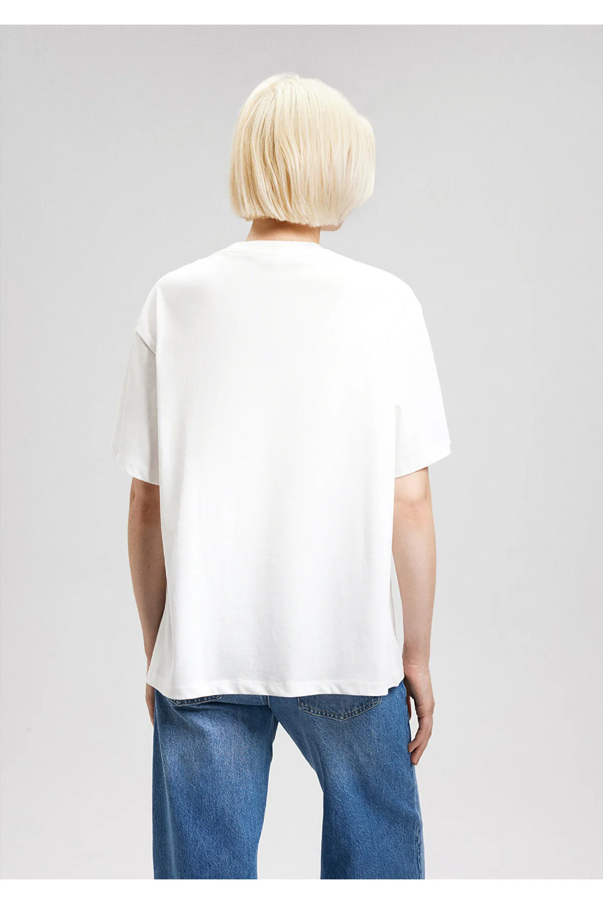 Mavi  Weißes T-Shirt mit Logo-Print, Übergröße/weiter Schnitt 1600843-80194