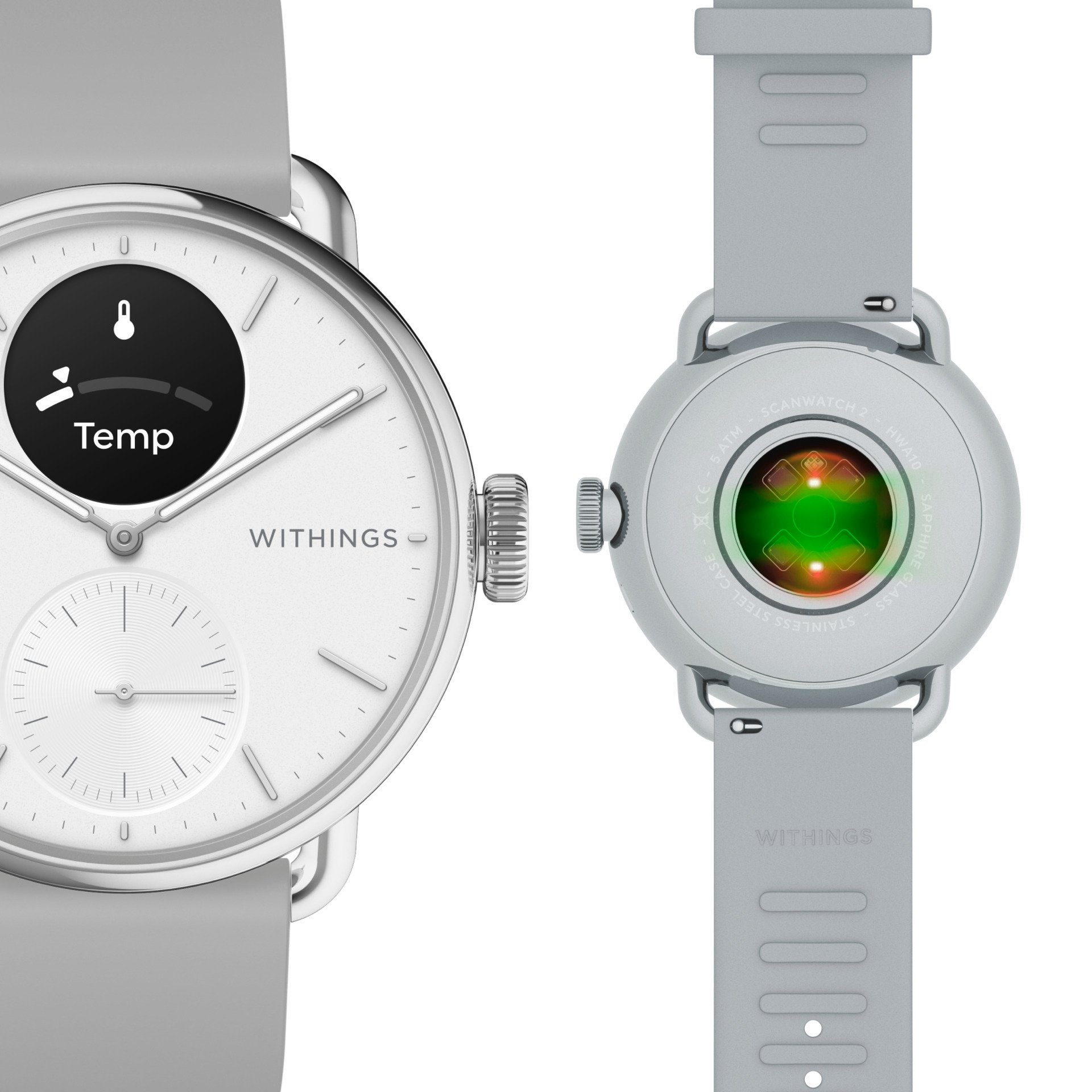 Withings ScanWatch 2 (38 mm) Smartwatch (1,6 cm/0,63 Zoll)