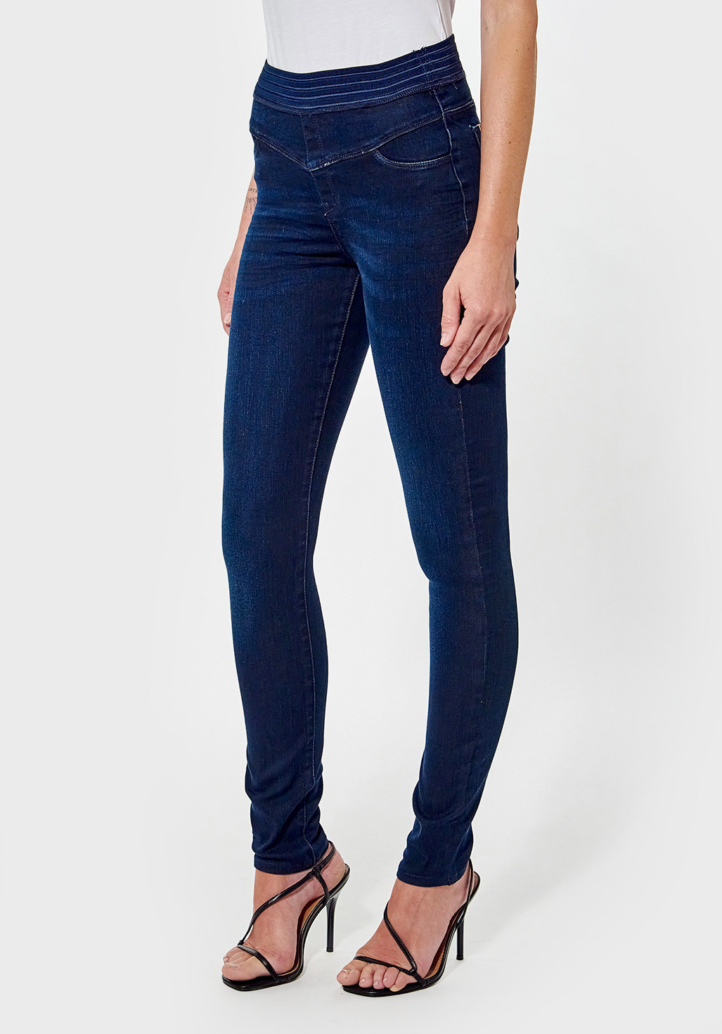 SABLE  Jegging bleu Femme effet délavé