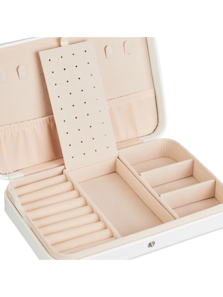 relaxdays Schmuckkästchen in Weiß - (B)21 x (H)4,5 x (T)14,5 cm günstig kaufen onesize
