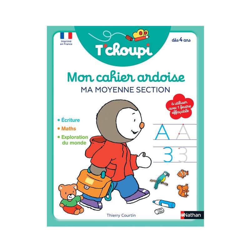 Livre T'choupi Mon cahier ardoise MS - Nathan Jeunesse