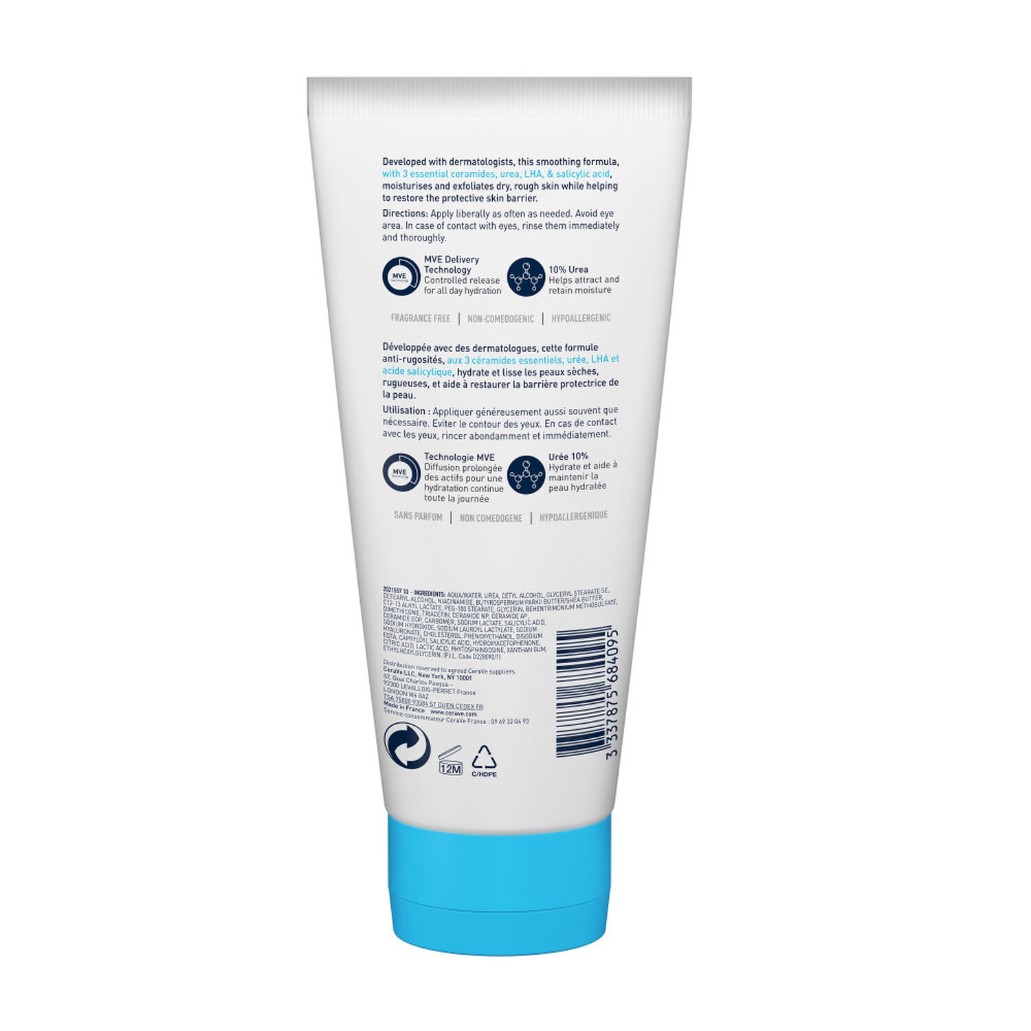 Cerave Crème Anti-Rugosités Peaux Sèches, Rugeuses & Squameuses