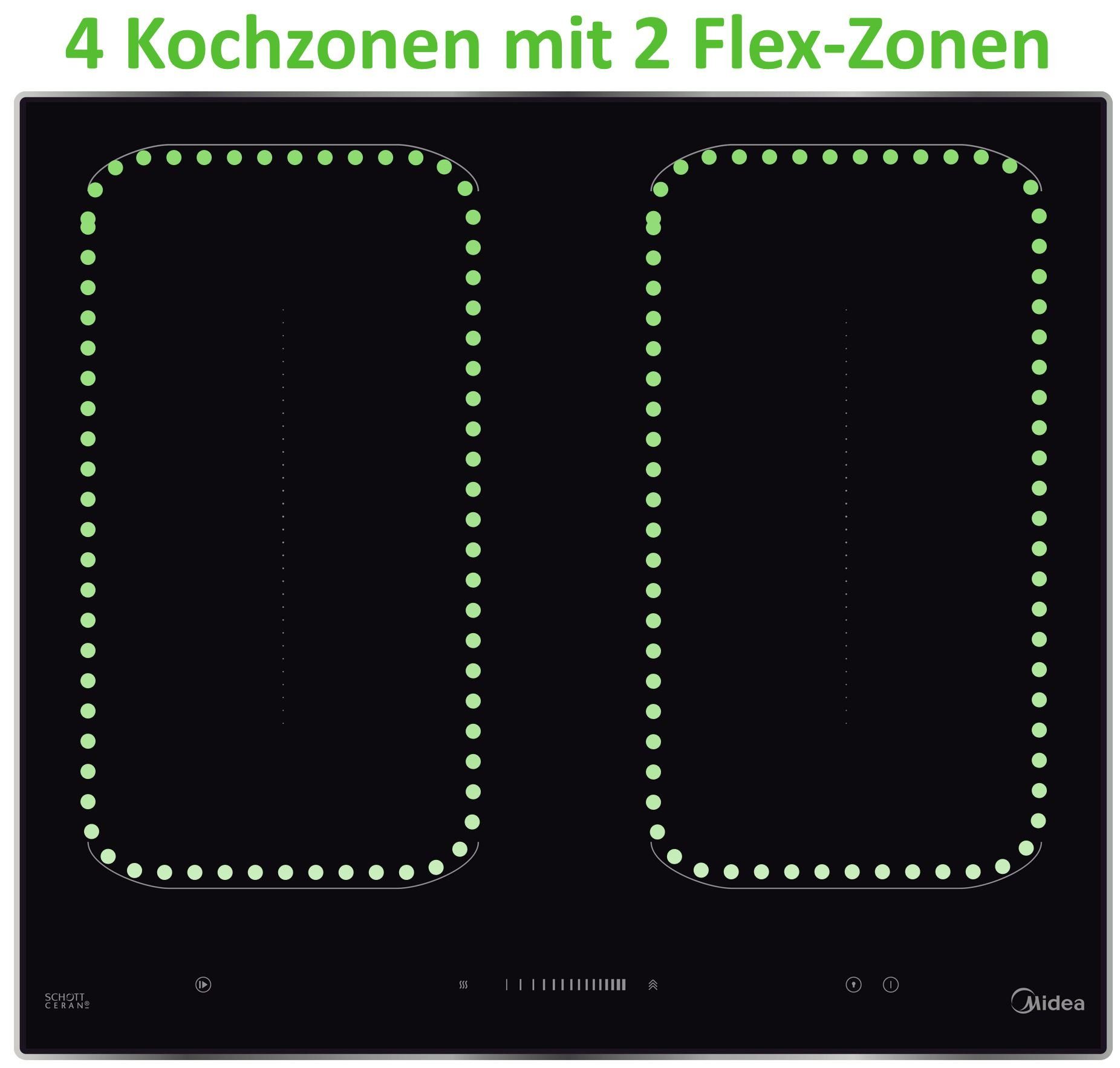 BOSCH Flex-Induktions-Herd-Set Einbau-Backofen mit Midea Induktionskochfeld - autark