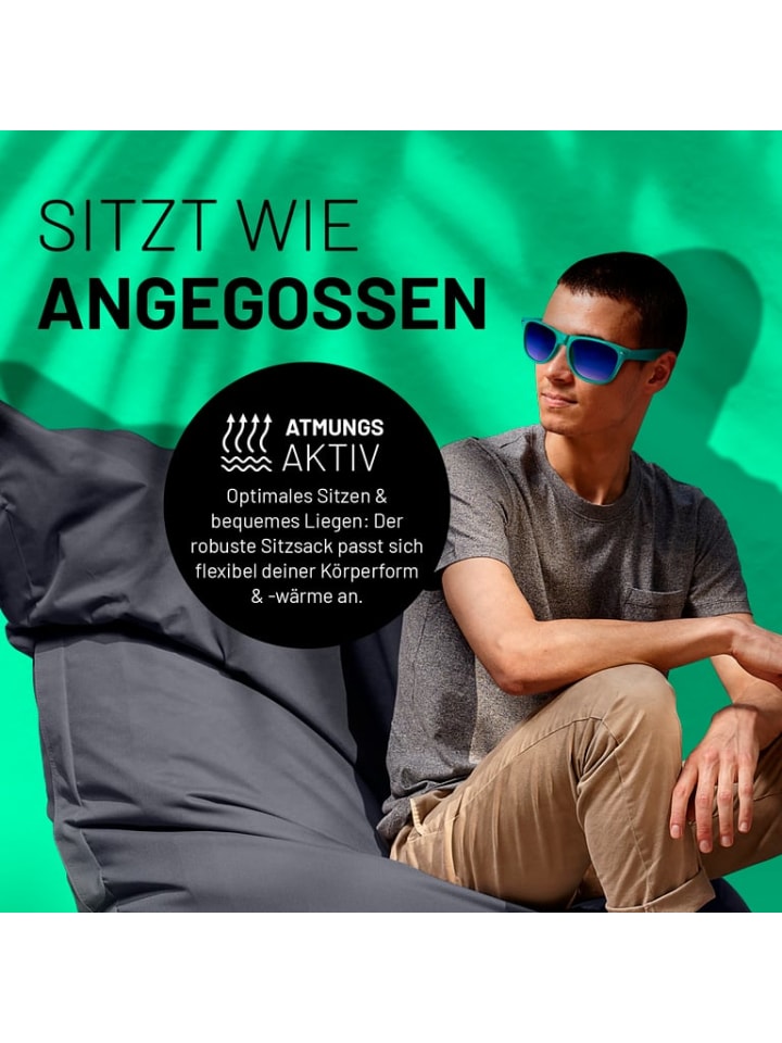 Lumaland Luxury Riesensitzsack XXL Sitzsack - Stahlgrau günstig kaufen onesize