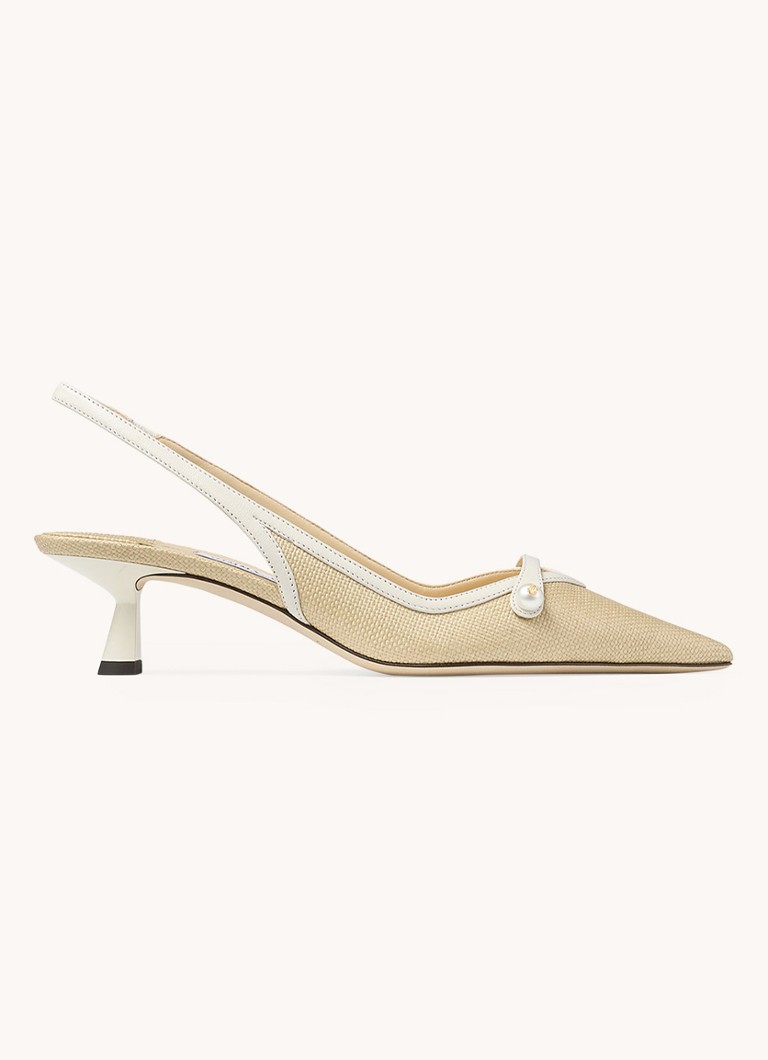 Escarpins Jimmy Choo Amita 45 en raphia avec détails en agneau