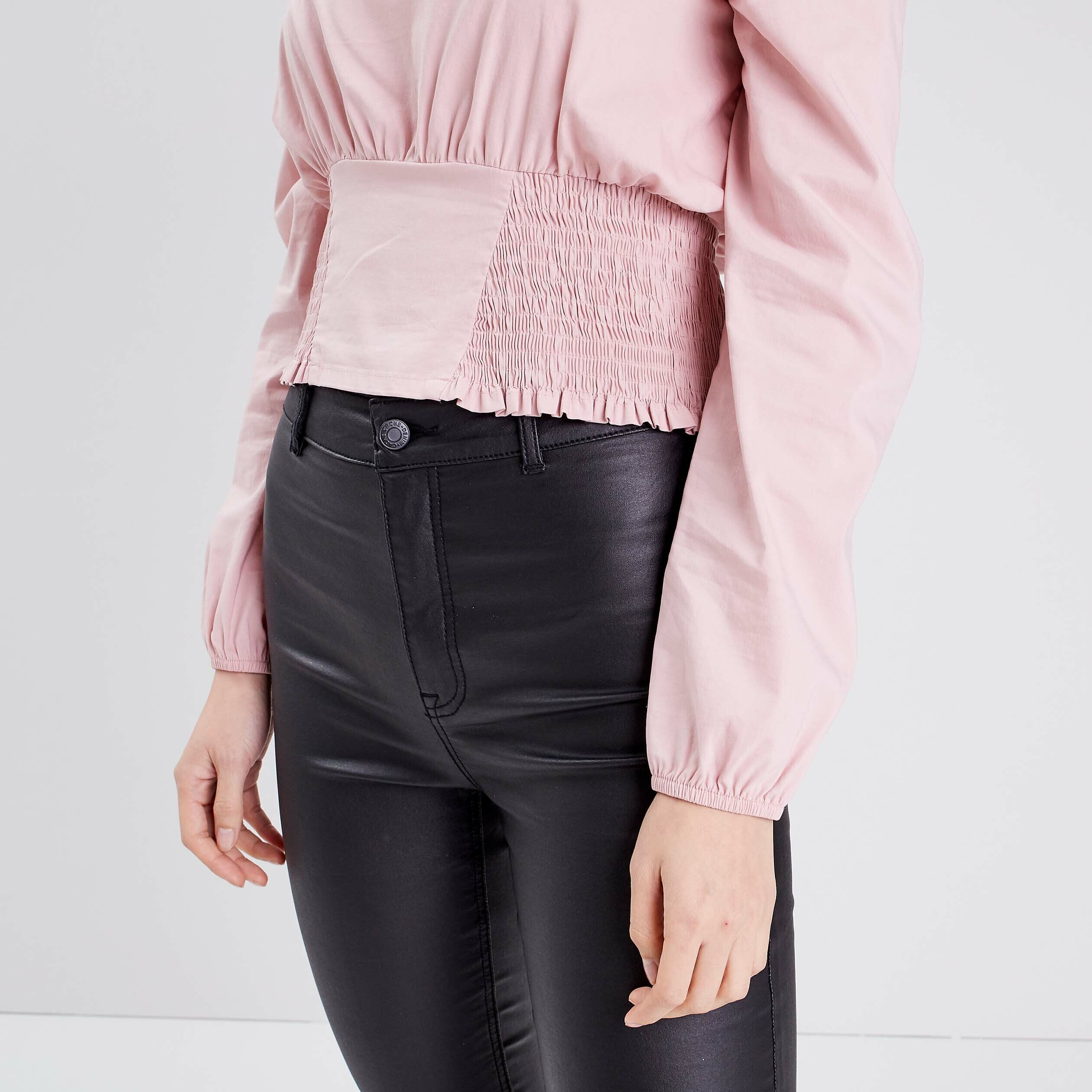 Blouse manches longues rose pastel femme | Cache Cache