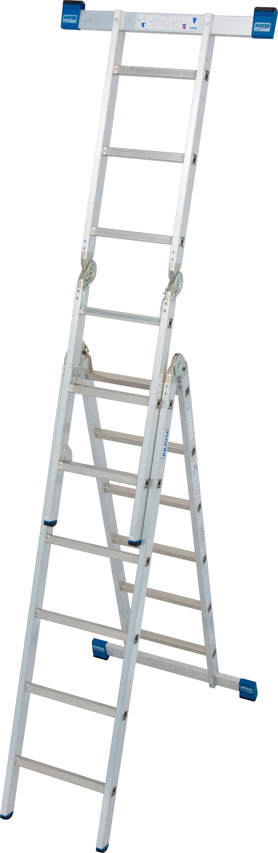 KRAUSE Gelenkleiter Stabilo, Combileiter mit 2x3 und 2x6 Sprossen