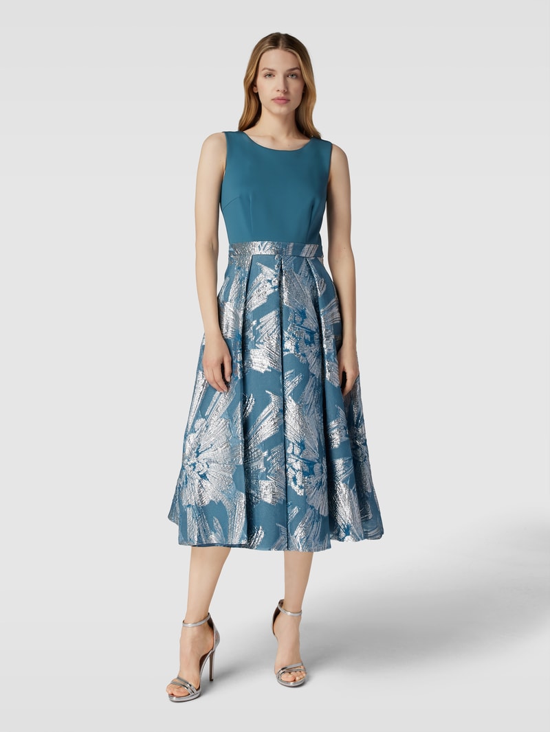 Cocktailkleid mit Effektgarn in bleu
