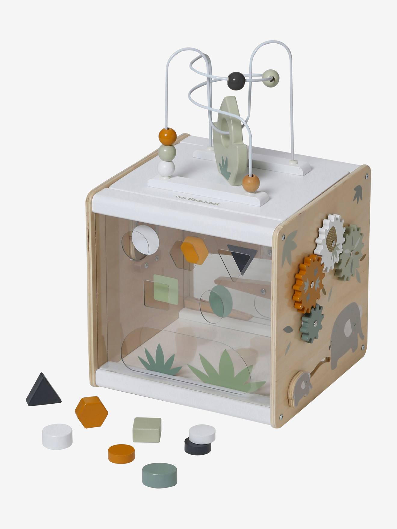 Grand cube multi-activités HANOÏ en bois FSC® multicolore