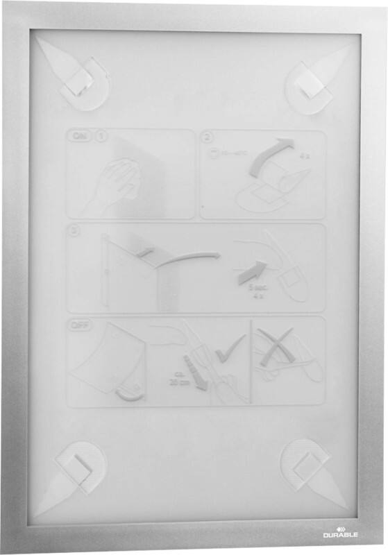DURABLE DURAFRAME Wallpaper DIN A4 Inforahmen Selbstklebend Silber Kunststoff 484323 25 (B) x 0,2 (T) x 37,2 (H) cm