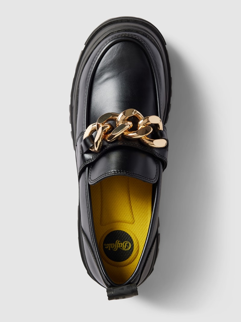 Loafer mit Zierbesatz Modell 'ASPHA' in schwarz