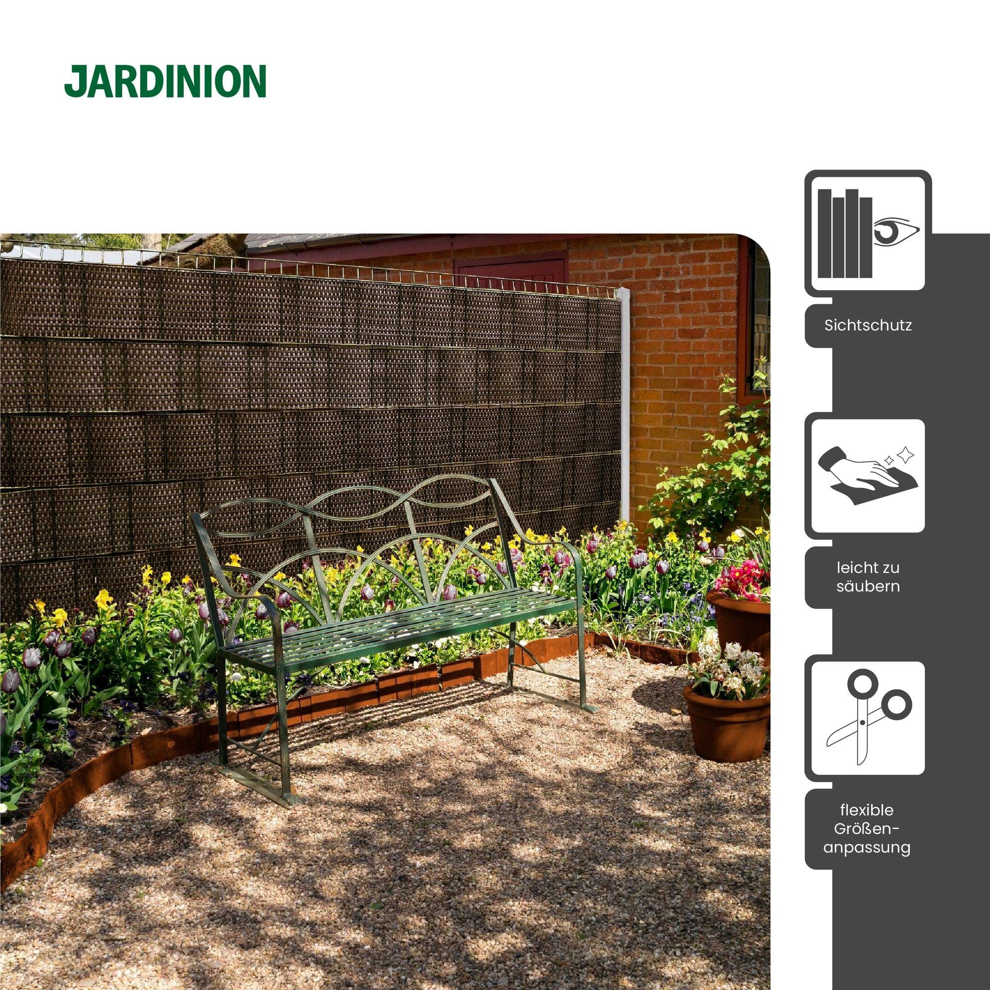 Jardinion Sichtschutzstreifen, (Sichtschutzstreifen, Doppelstabmattenzaun Sichtschutz, 1-St), aus Polyrattan, Wetterfest, inkl. Befestigungsmaterial