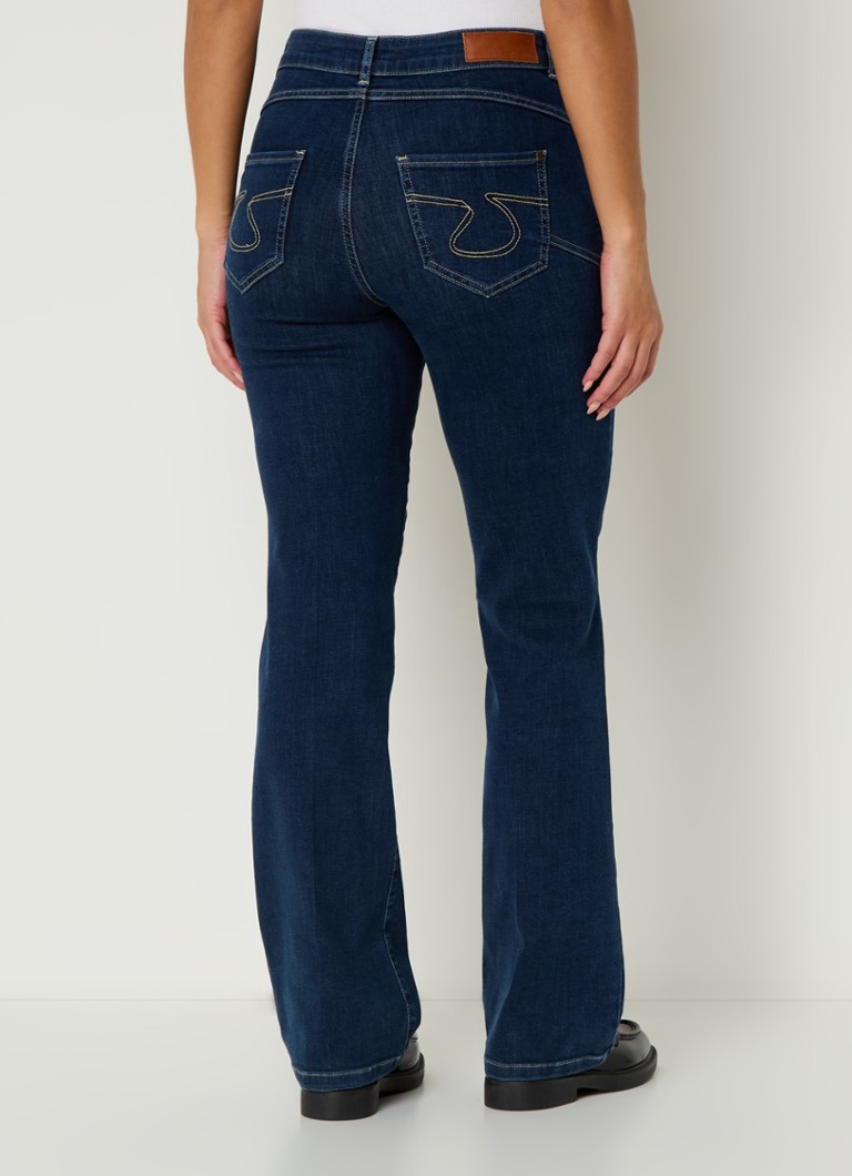 Jeans a zampa d'elefante a vita media di Claudia Sträter in misto lyocell, lavaggio scuro
