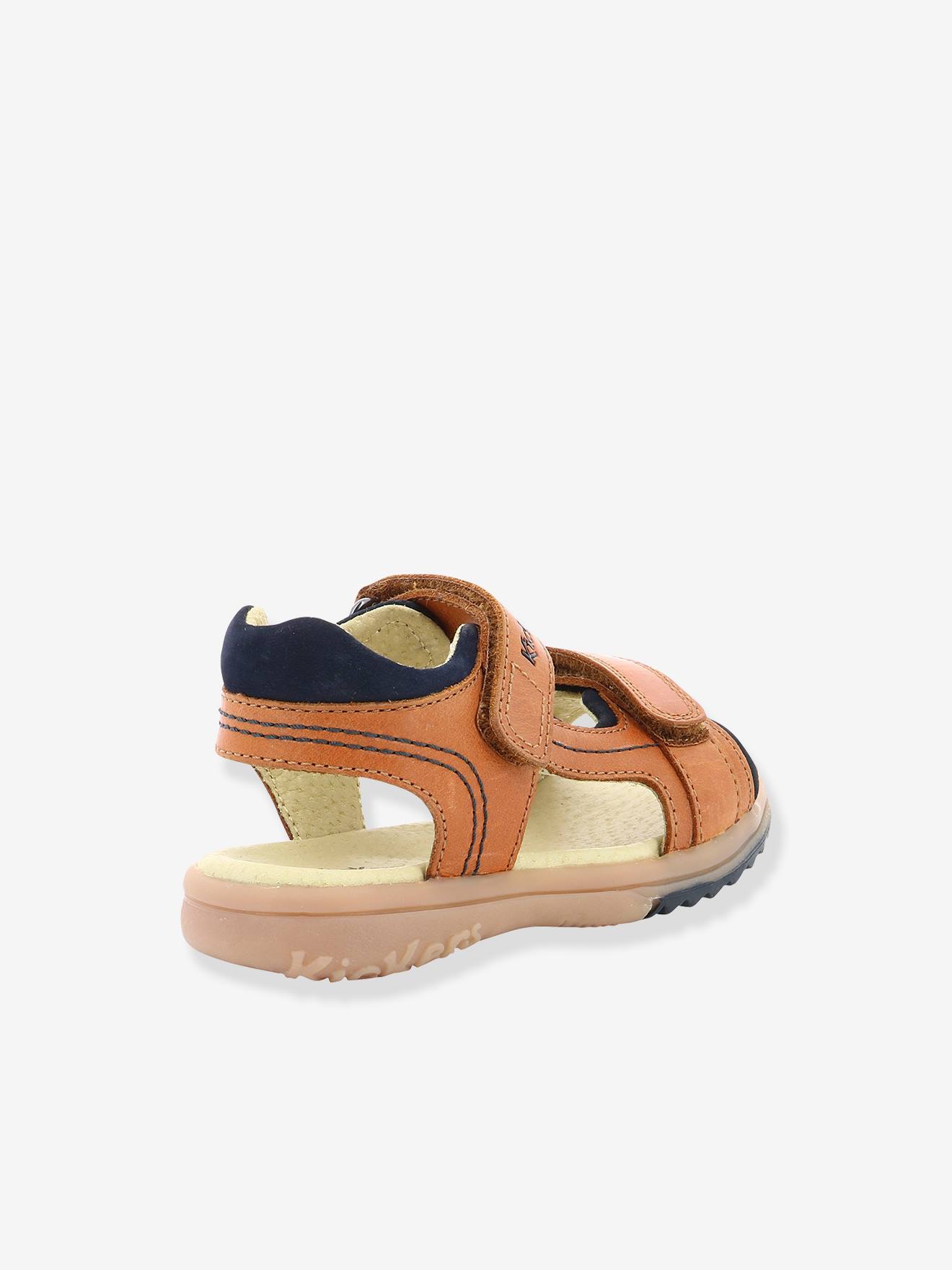 Sandales cuir garçon Platino Planet KICKERS® camel