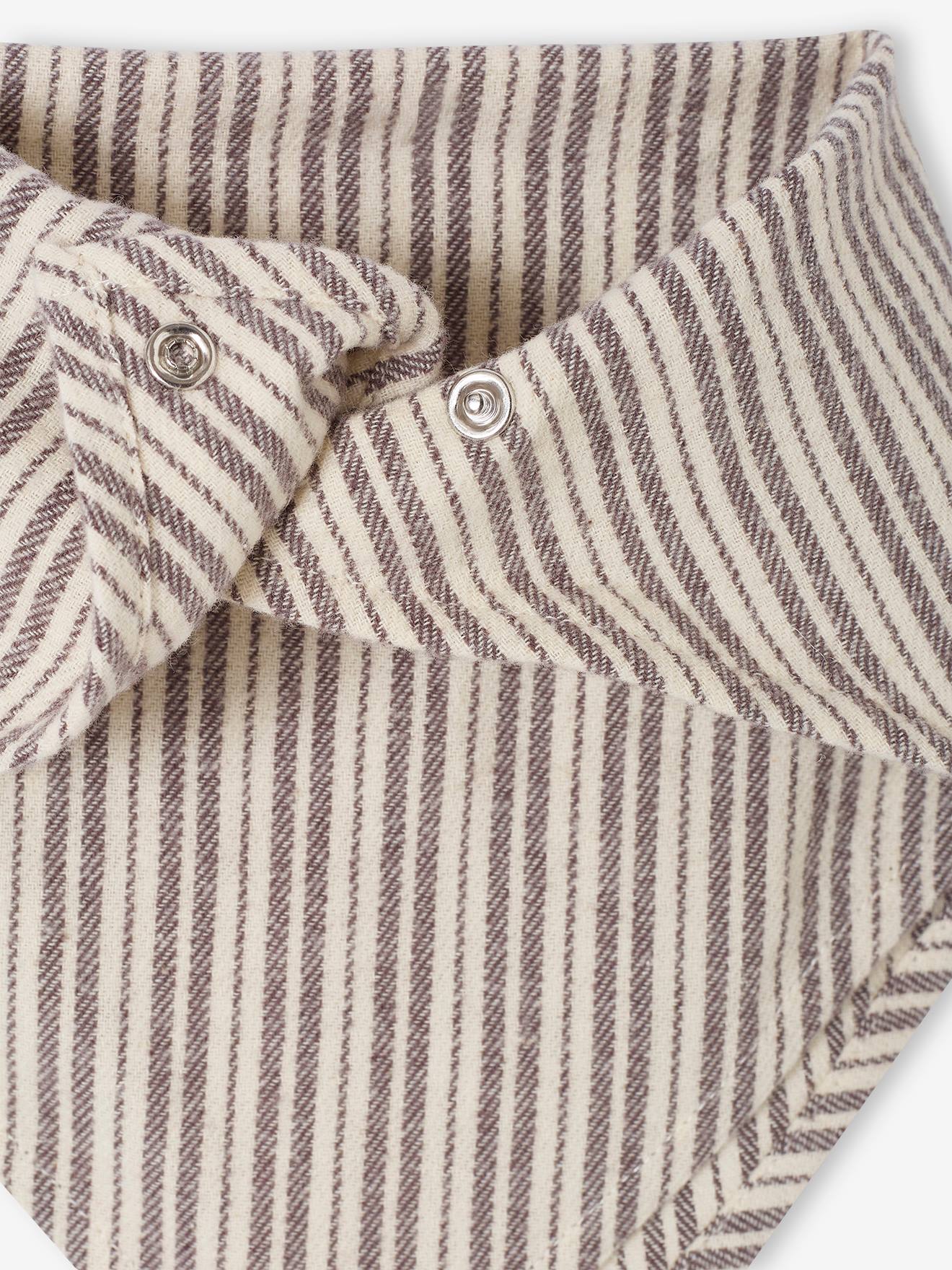 Vertbaudet Baby-Set: Latz-Shorts, T-Shirt & Halstuch - anthrazit