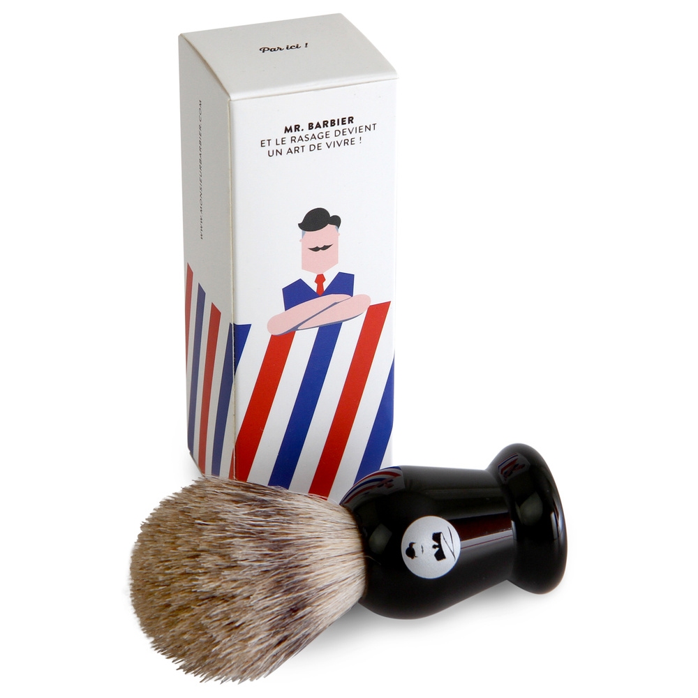 Monsieur Barbier Le Blaireau Barbier Blaireau de rasage vegan, en poils synthétiques de haute qualité