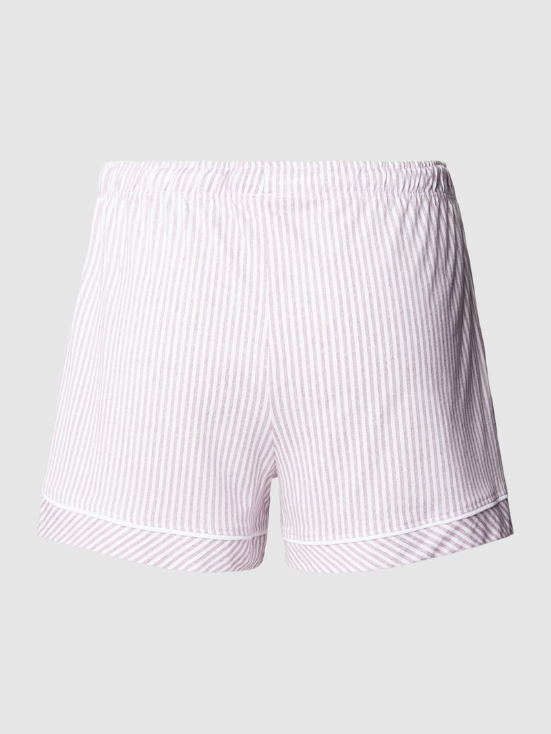 Pyjama-Shorts aus Baumwoll-Viskose-Mix mit Streifenmuster in bordeaux rot