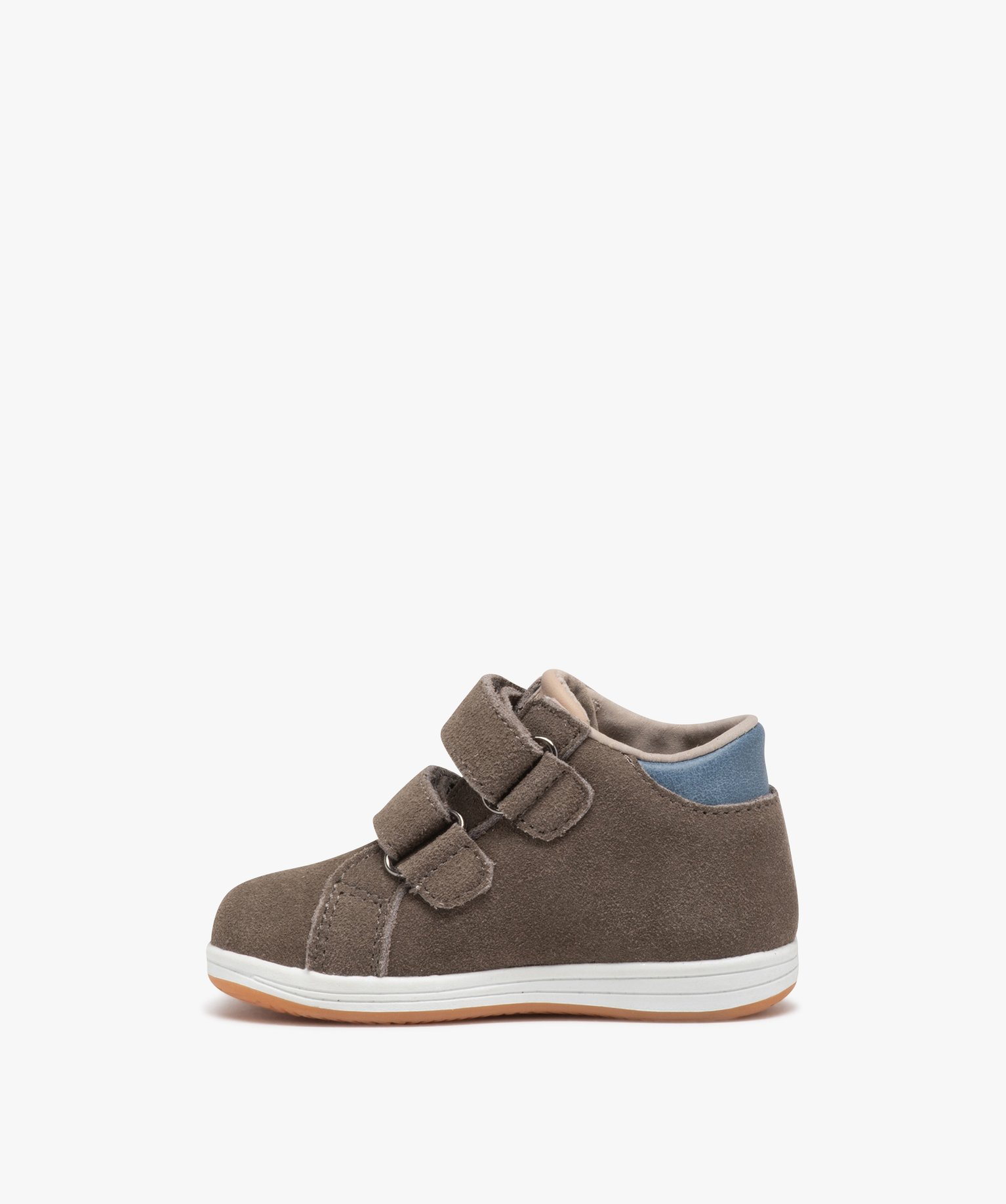 Chaussures premiers pas bébé Garçon en cuir double scratc... taupe | GEMO