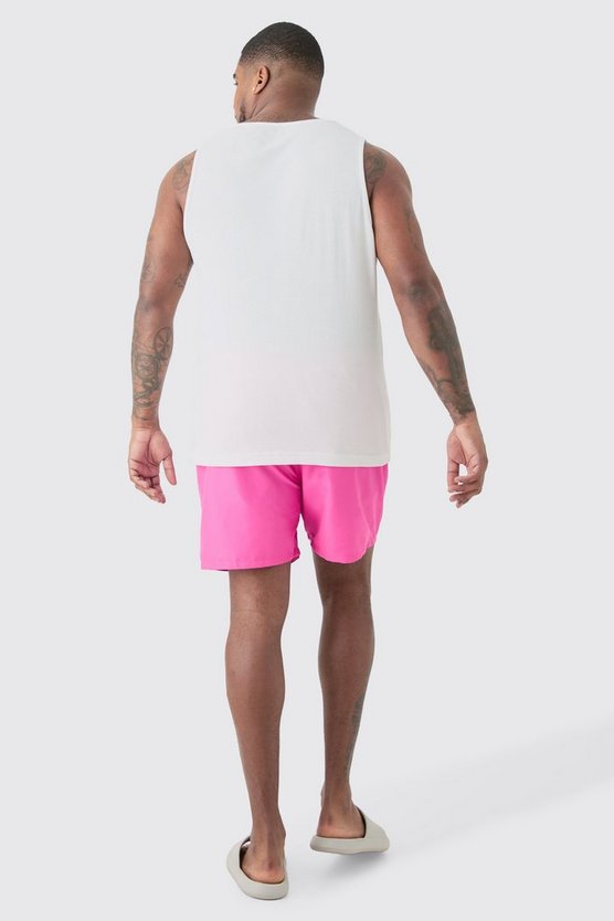 Plus mittellange Man Signature Badehose