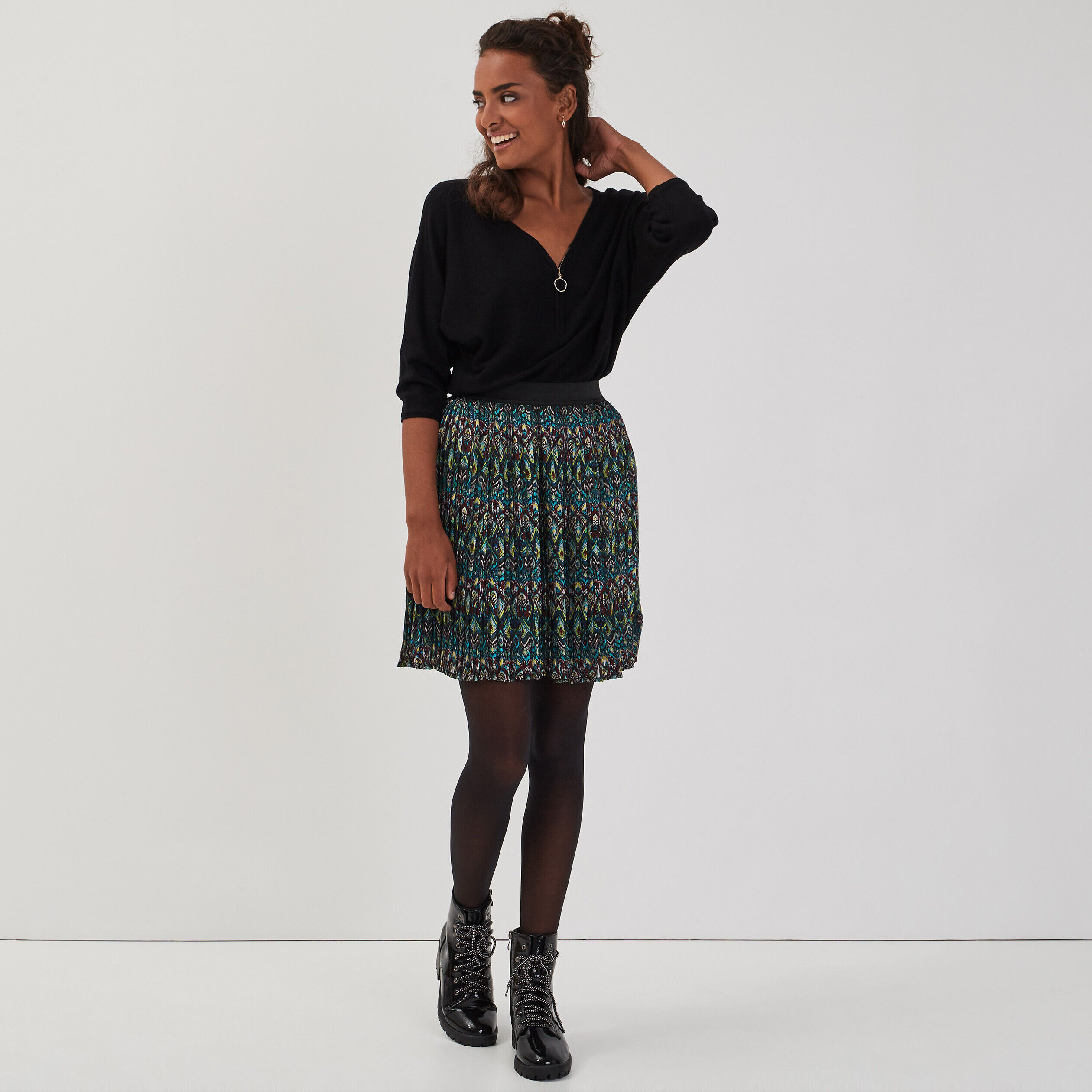 Pull manches chauve-souris noir femme | Cache Cache