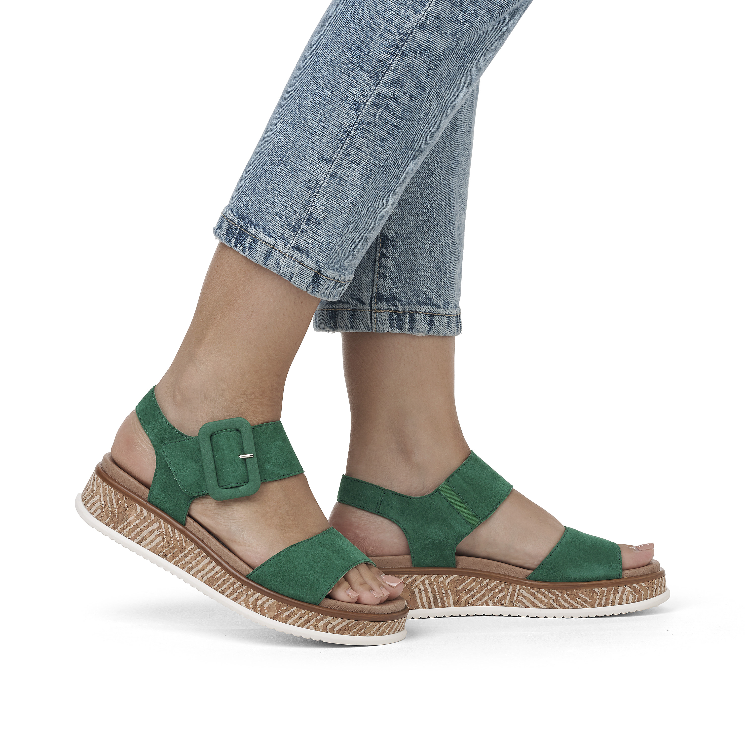 Rieker Damen Riemchensandalen smaragd green