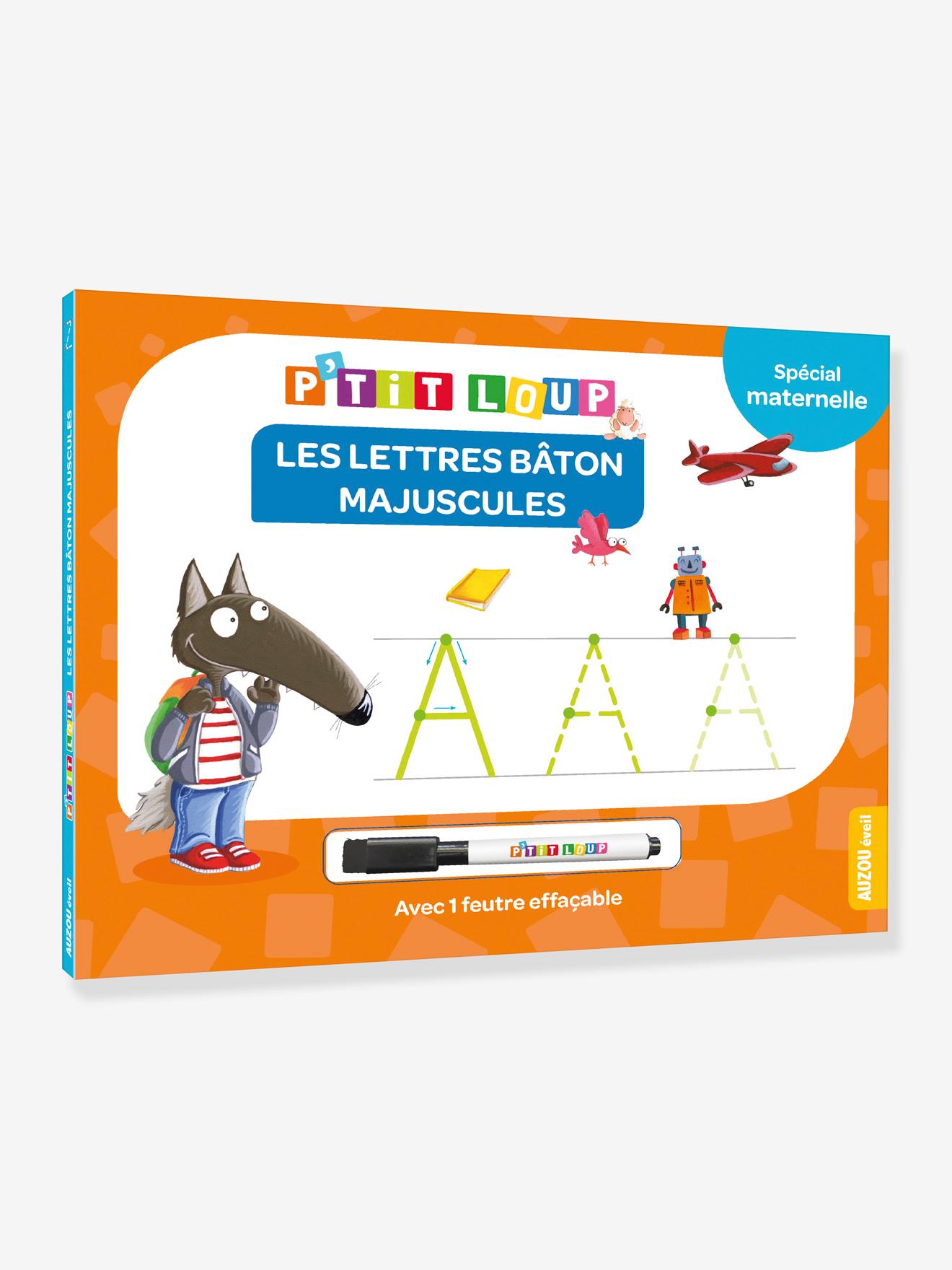 Livre-ardoise P’TIT LOUP Les lettres bâton majuscules orange