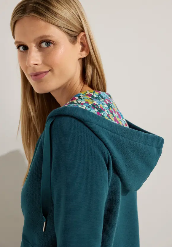 CECIL Sweatjacke mit Print Kapuze