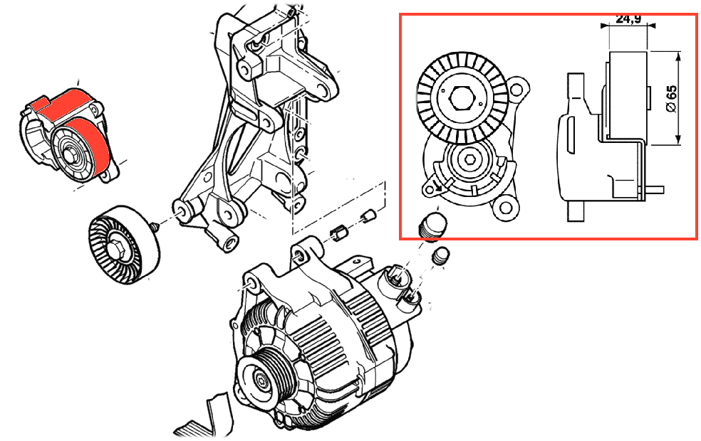 SNR Spannrolle Citroën, Fiat, Lancia, Peugeot GA359.93 - ATU