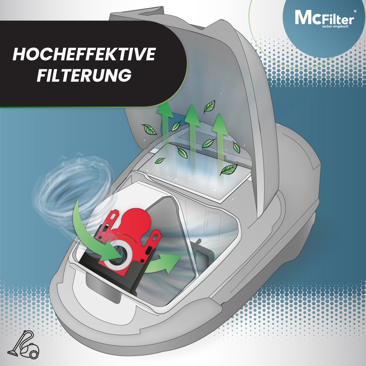 McFilter Staubsaugerbeutel 16 Stück, passend für Bosch BBZ16FGALL - Typ G ALL, Serie 2 Serie 4 Serie 6 Serie 8 GL-20 GL-30 allergy move on (mini) uvm., 16 St., 5-lagiger Staubbeutel mit Staubverschluss, inkl. 4 Filter