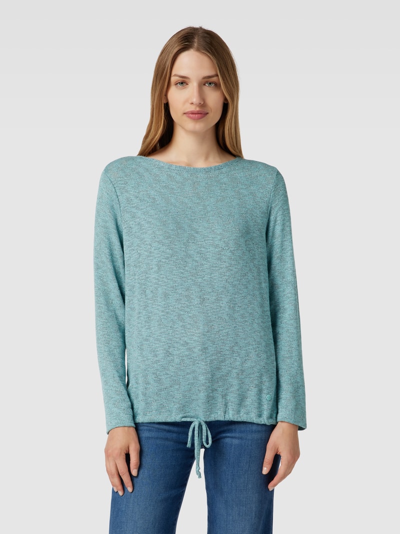 Longsleeve in melierter Optik in mint meliert