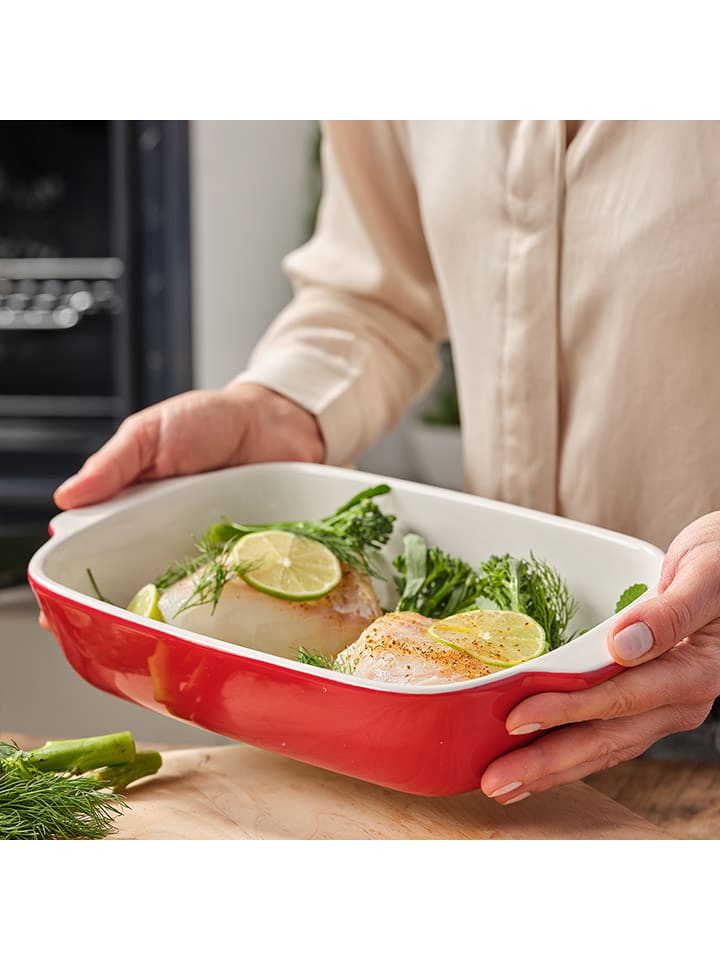 KitchenAid 2tlg. Set: Auflaufform in Rot - (B)31 x (H)18,5 x (T)6 cm günstig kaufen onesize