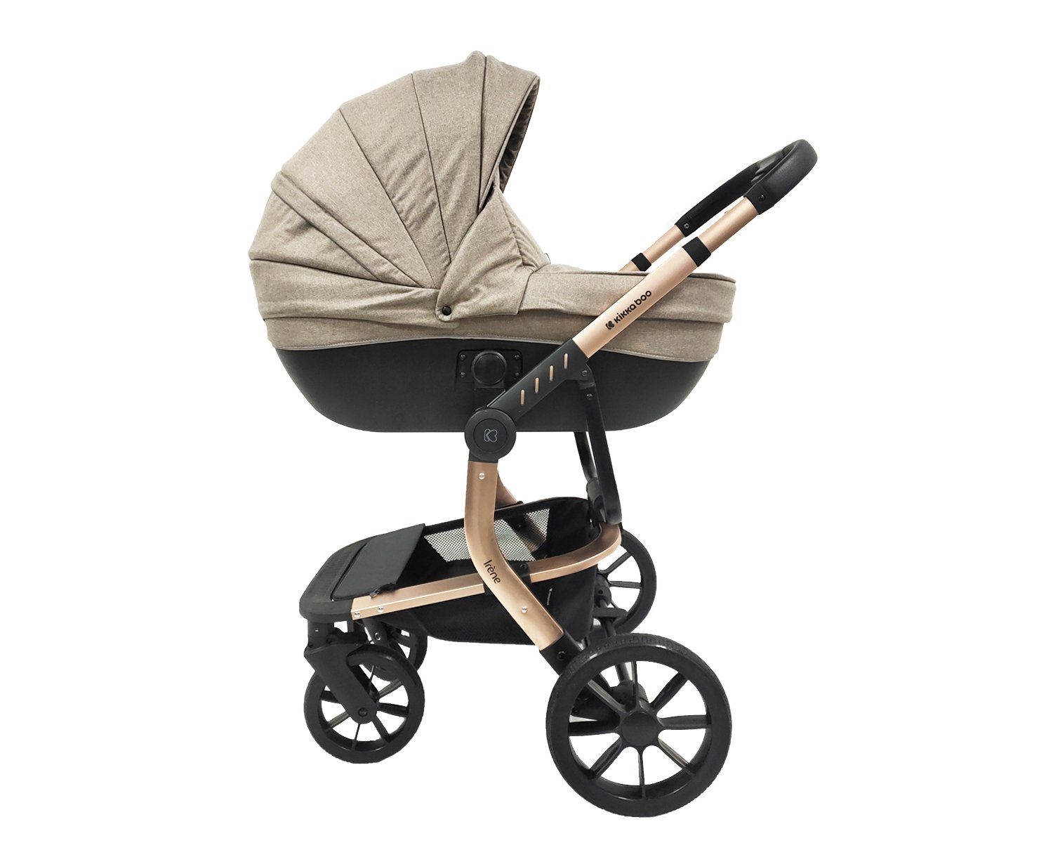 Kikkaboo Kombi-Kinderwagen Kombikinderwagen Irene 3 in 1, Babywanne Autositz Adapter Wickeltasche