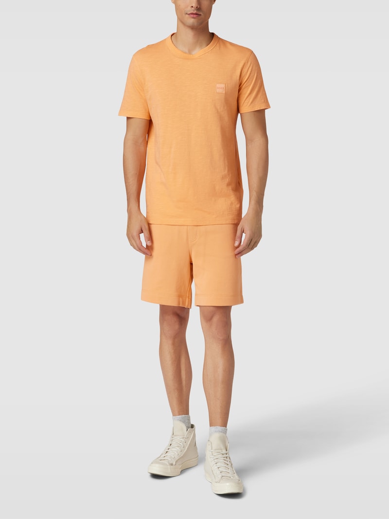 Sweatshorts mit Logo-Stitching Modell 'SEWALK' in apricot