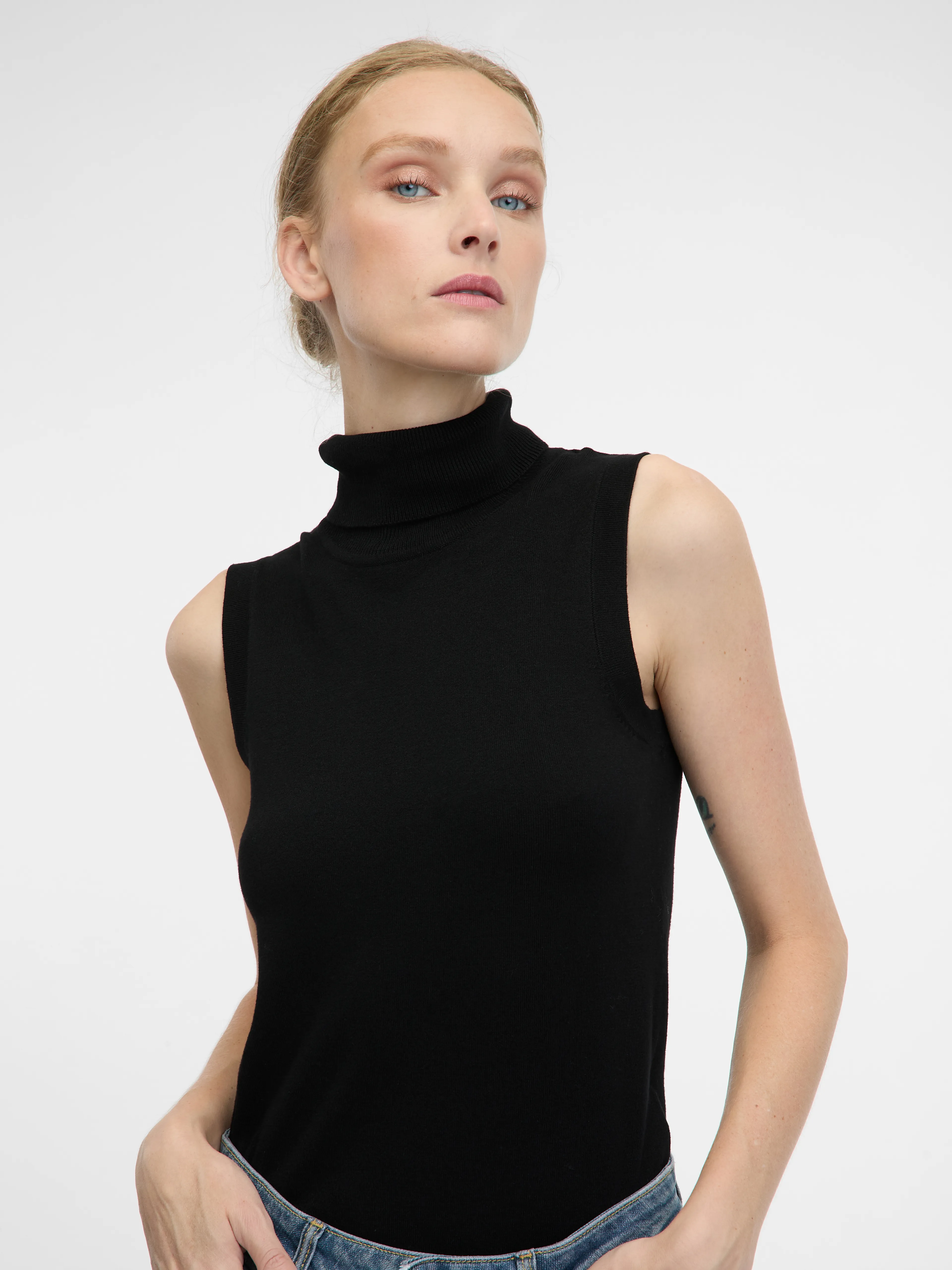 Schwarzer Damen-Rollkragenpullover ORSAY