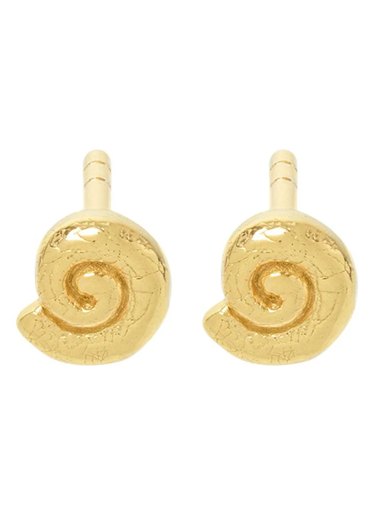 Wildthings Ocean Swirl gold plated stud earrings
