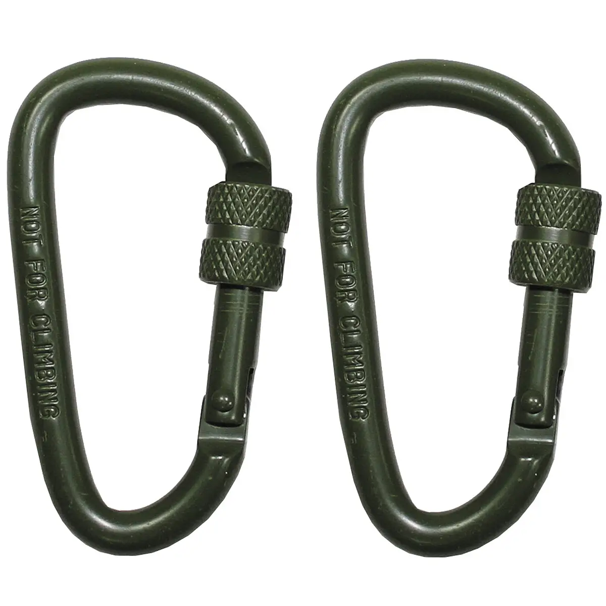 2 Stk Karabiner Schraubverschluss oliv