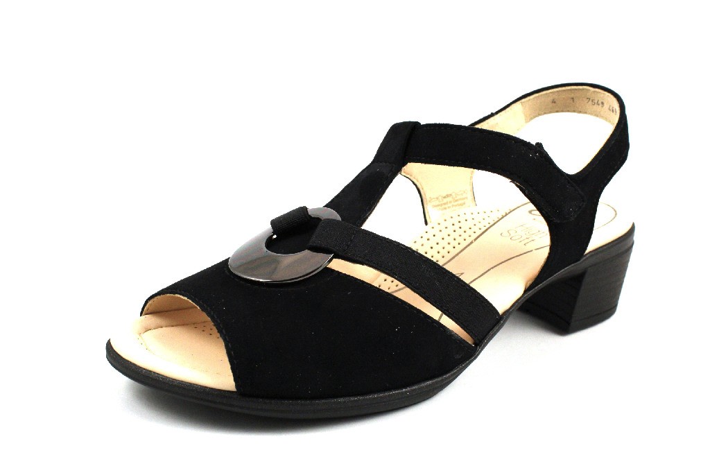 ARA Klassische Sandalen schwarz Lugano