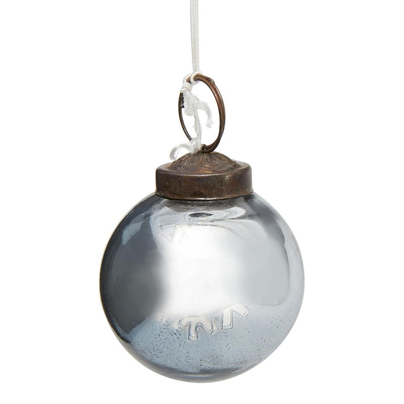 Home Julekule 6 cm glass sølvgrå