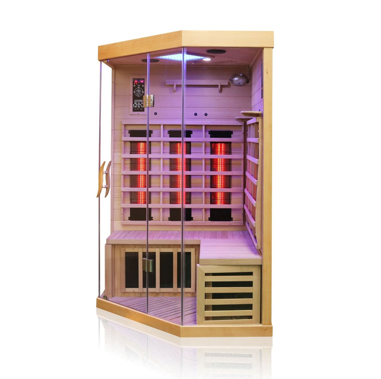 Dewello Infrarotkabine Infrarotsauna BRANDON 120cm x 120cm x 190cm Vollspektrumstrahler