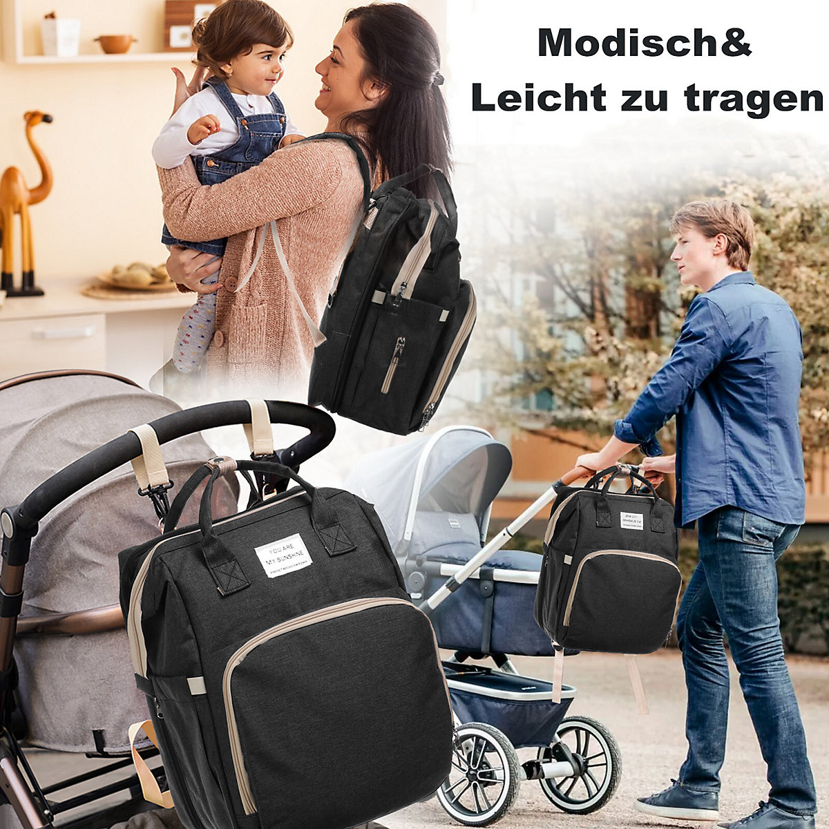 Wickeltasche Rucksack Multifunktionale Oxford Große Wickelrucksack Babytasche