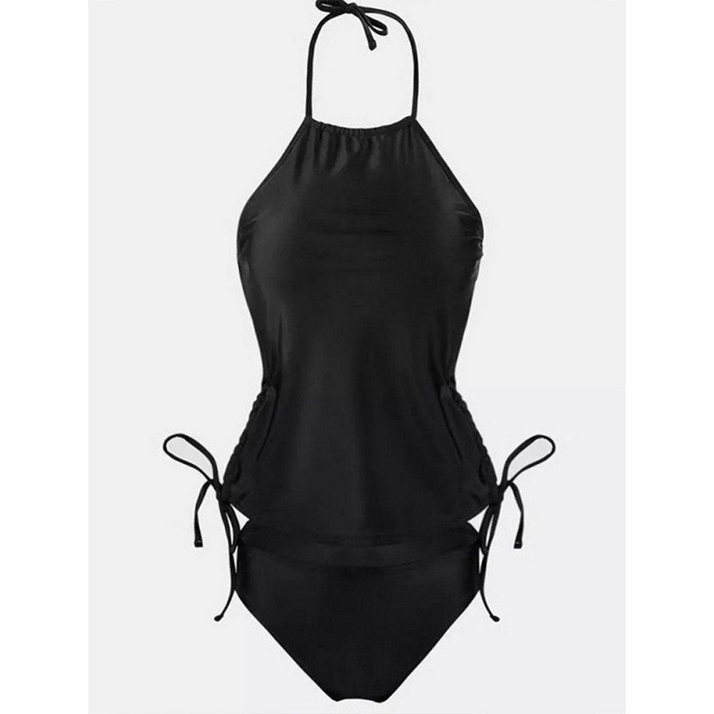 Ronner UG Tankini Damen Zweiteiler Badeanzüge Seitliche Bademode Neckholder Tankini Sets