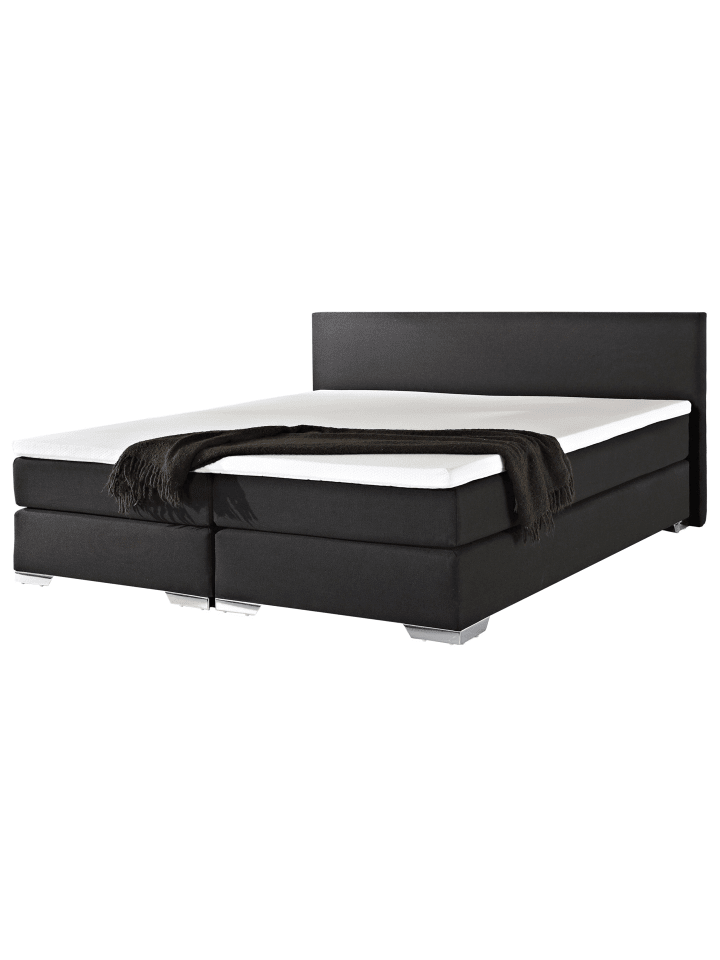 Beliani Doppelbett PRESIDENT in Schwarz/Silber - (W) 190 x (H) 90 x (L) 210 cm günstig kaufen onesize