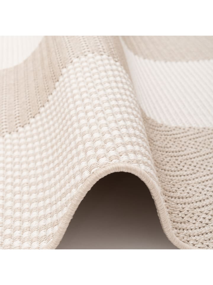 Pergamon In & Outdoor Teppich Flachgewebe Marbella Karo in Beige günstig kaufen