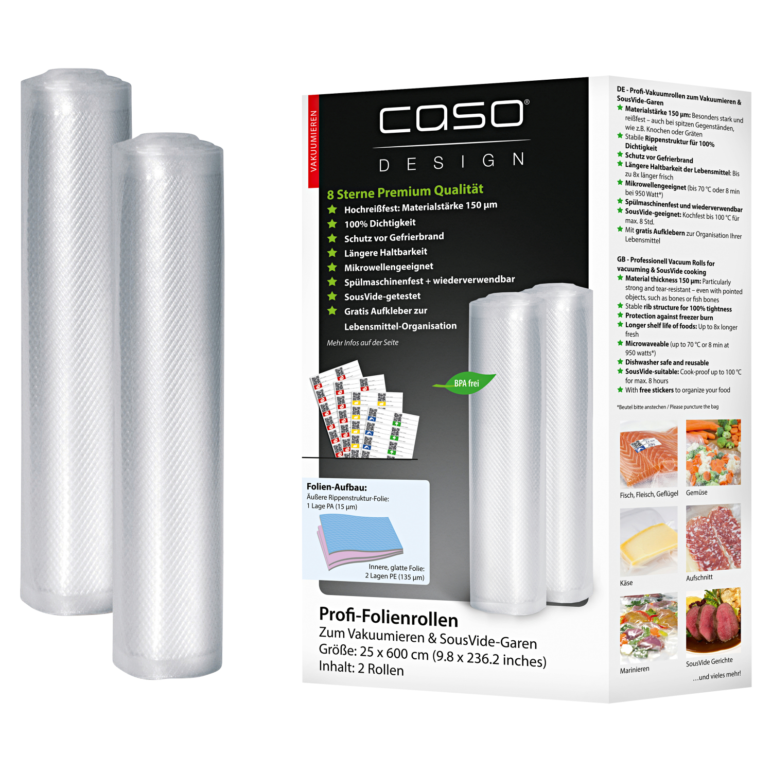 Caso Design Profi - Folienrollen (25 x 600 cm)