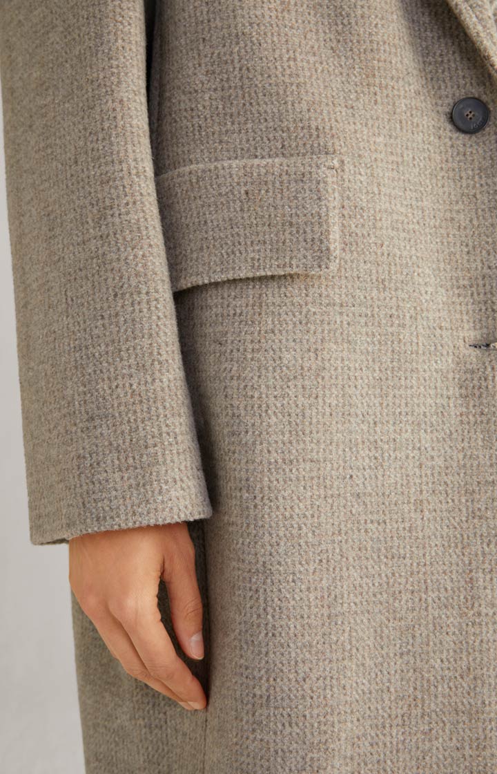 Wool-Mix-Mantel in Greige