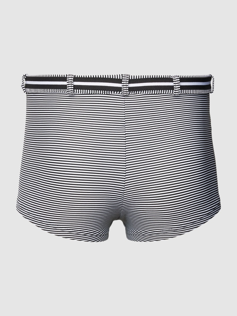 Badehose mit Streifenmuster Modell 'HERITAGE EDDY' in schwarz